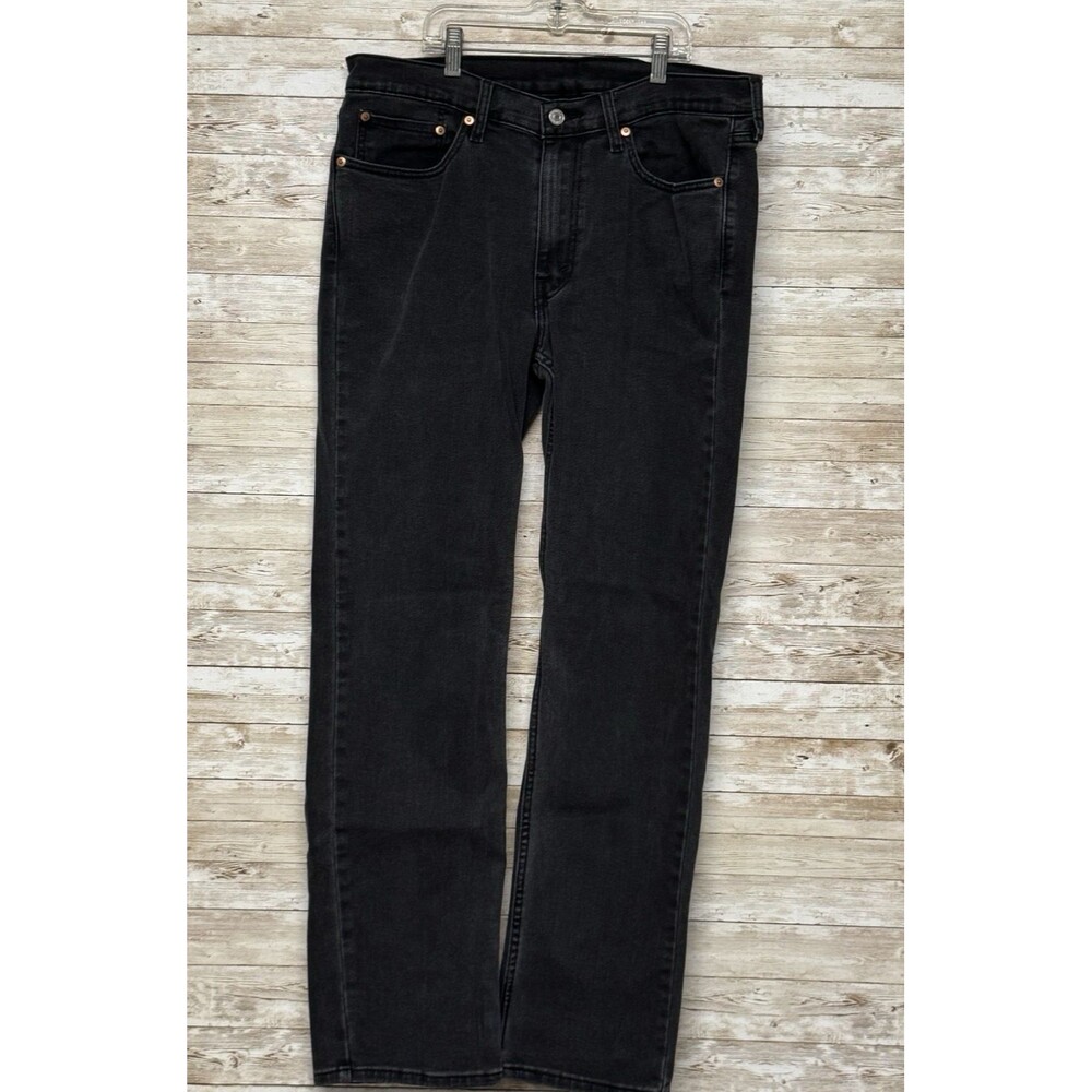 Levis 514 Jeans Mens 34x32 Straight Leg Black Stretch Denim Casual Black Label